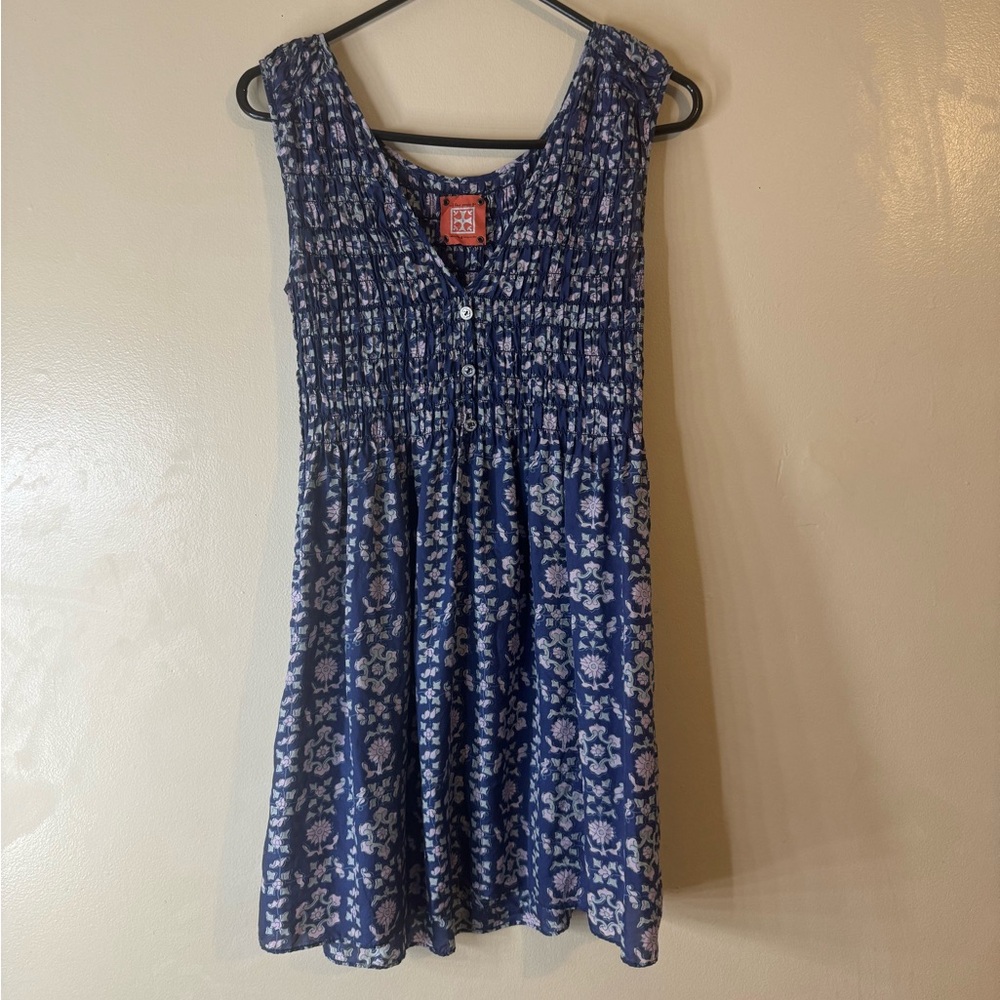 Free People Vintage 100% Silk Floral Dress size 4